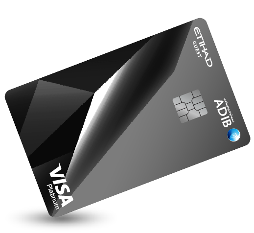 ADIB Etihad Guest Visa Platinum card — faceted black and silver