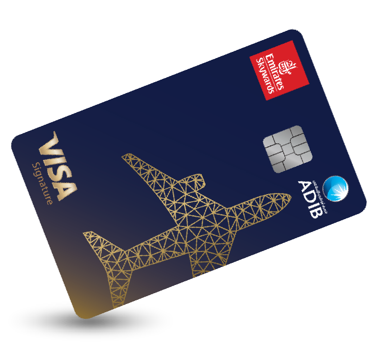 ADIB Emirates Skywards Visa Signature card — navy and gold